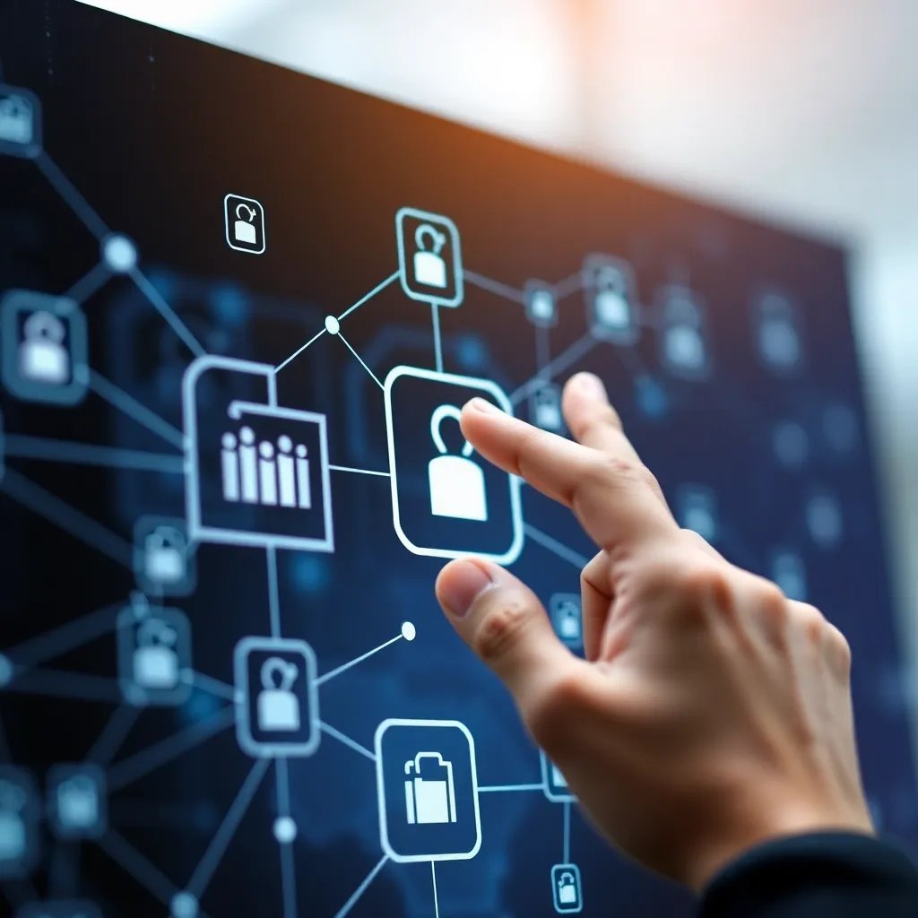 Hand touching digital